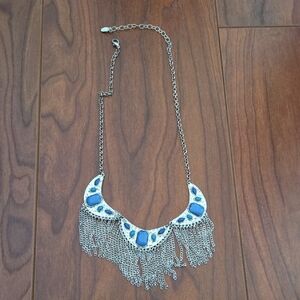 Silver and Blue Statement Necklace